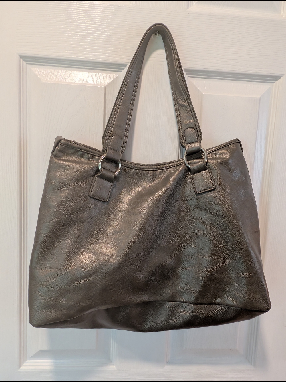 Enzo Angiolini Gun Metal Grey Tote/Hobo Bag - Picture 2 of 13